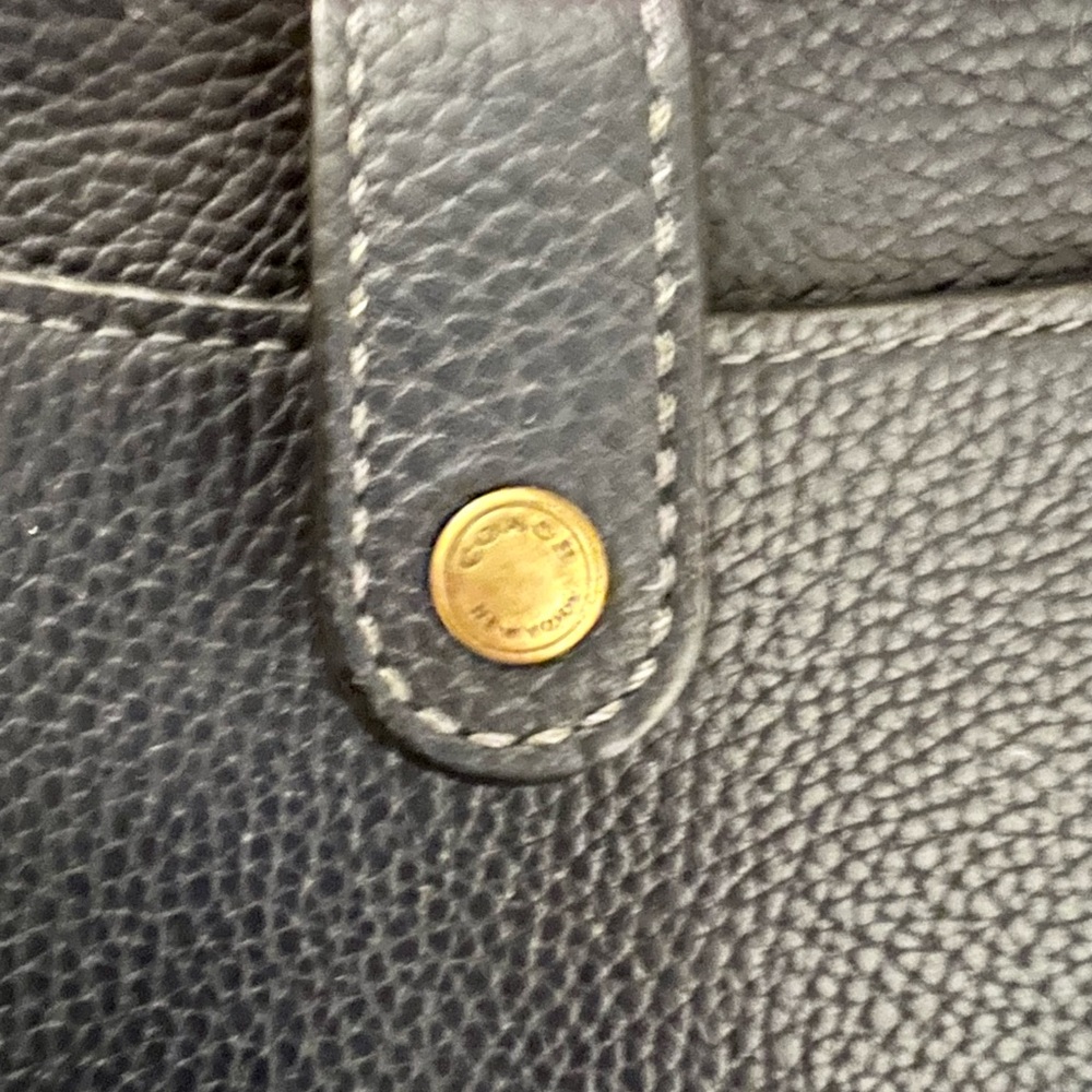 Coach Black Crossbody Bag with Floral Insets with Brass Accents and Strap. - Picture 11 of 14